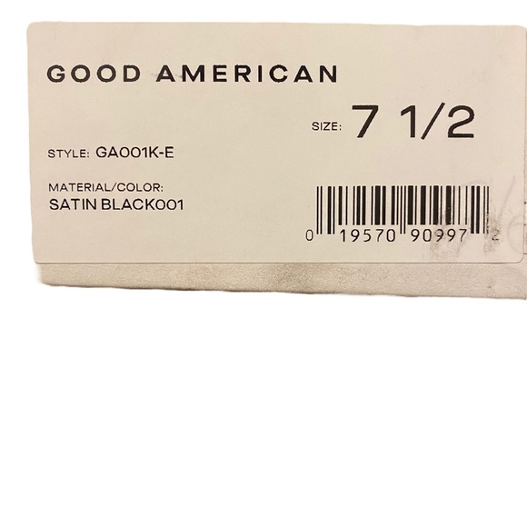 NEW Good American Black Satin Pumps Heels 4” high - Picture 7 of 7